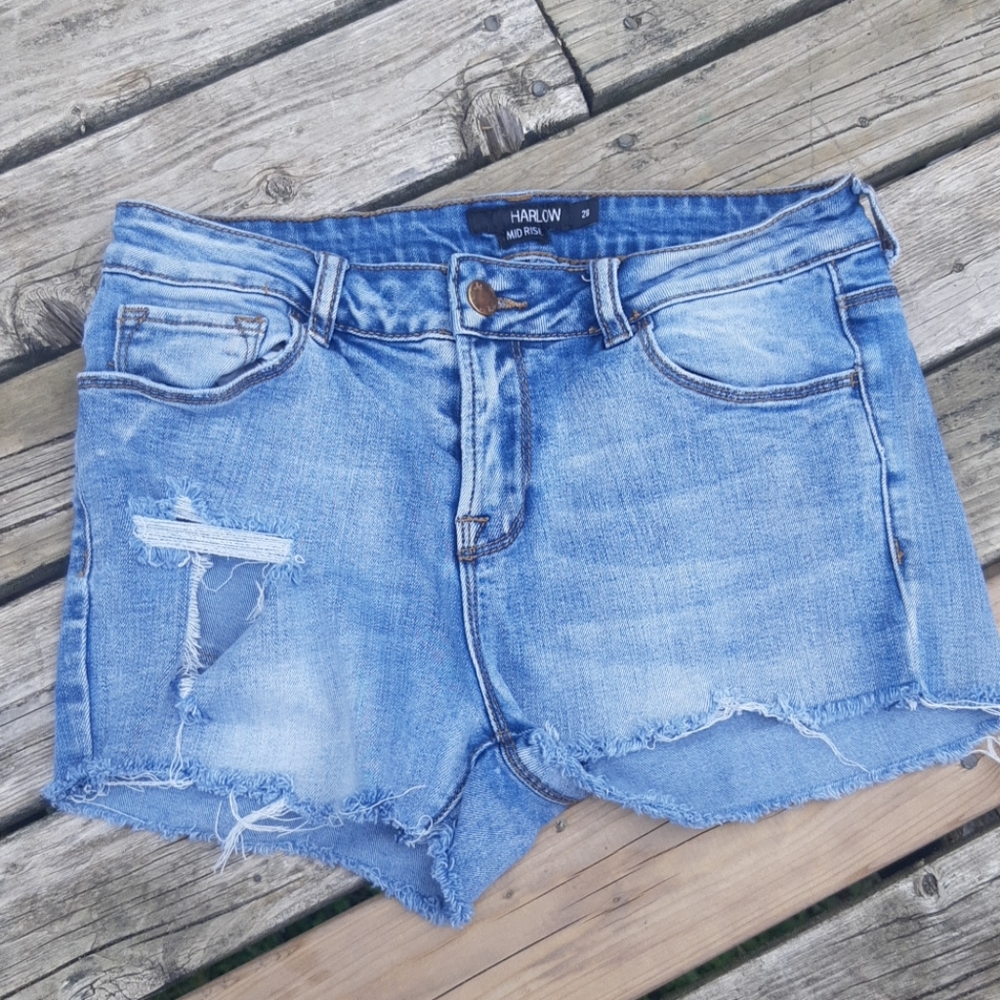 Harlow Distressed Denim Jean shorts